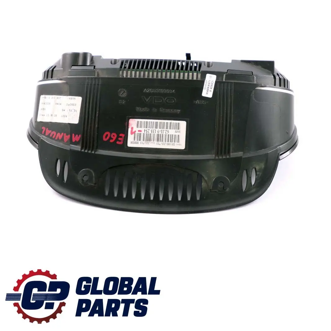 BMW 5 Series E60 E61 Instrument Cluster Speedo Clocks MPH Manual Diesel - SKU rhd-9135254-1 - Part number 9135254