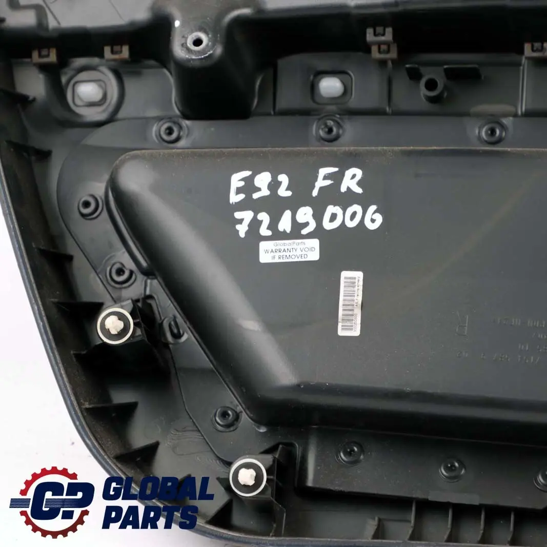 BMW 3 E92 E93 Front Right O/S Door Card Leather Jade Grey Lining Trim Panel - SKU rhd-9135340 - Part number 9135340