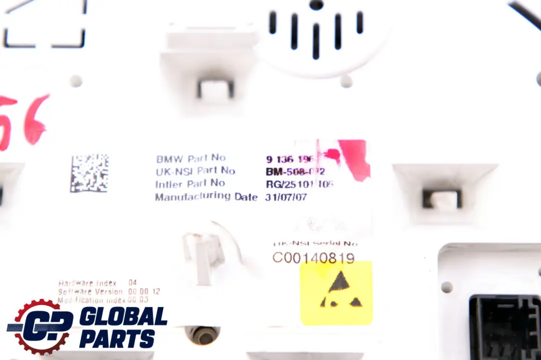 Instrument Cluster Speedo Meter Clocks to BMW MINI Cooper One R55 R56 R57 with Part number 9136196 BMW MINI Cooper One R55 R56 R57 Instrument Cluster Speedo Meter Clocks - SKU rhd-9136196 - Part number 9136196