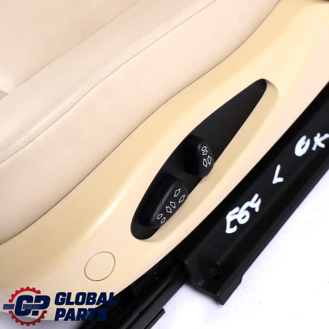 Heated Beige Dakota Leather Front Left N/S Passenger Seat Memory to BMW E64 Cabrio with Part number 9137363 BMW E64 Cabrio Heated Beige Dakota Leather Front Left N/S Passenger Seat Memory - SKU rhd-9137363-1 - Part number 9137363