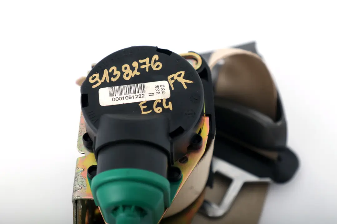 Upper Belt Force Limiter Front Right O/S Creambeige to BMW 6 Series E64 Seat with Part number 9138276 BMW 6 Series E64 Seat Upper Belt Force Limiter Front Right O/S Creambeige - SKU 9138276 - Part number 9138276