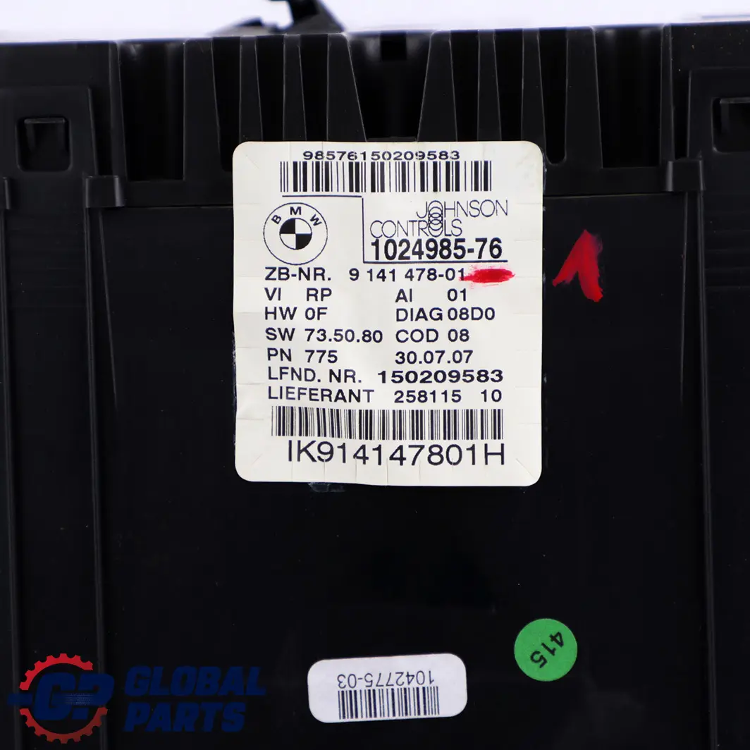 Speedo Clocks Instruments Combination Automatic to BMW 1 E81 E87 LCI with Part number 9141478 BMW 1 E81 E87 LCI Speedo Clocks Instruments Combination Automatic - SKU rhd-9141478-1 - Part number 9141478