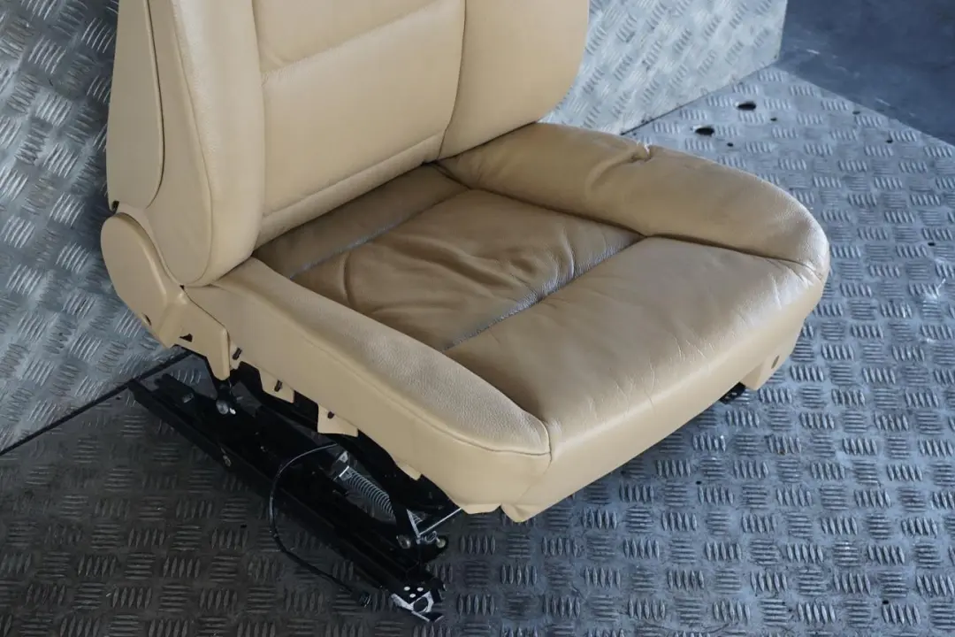 BMW 5 Series E60 E61 LCI Beige Leather Front Left N/S Seat - SKU rhd-9143860-1 - Part number 9143860