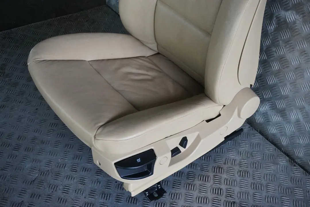 Heated Beige Leather Front Left N/S Seat to BMW 5 Series E60 E61 LCI with Part number 9143860 BMW 5 Series E60 E61 LCI Heated Beige Leather Front Left N/S Seat - SKU rhd-9143860-2 - Part number 9143860