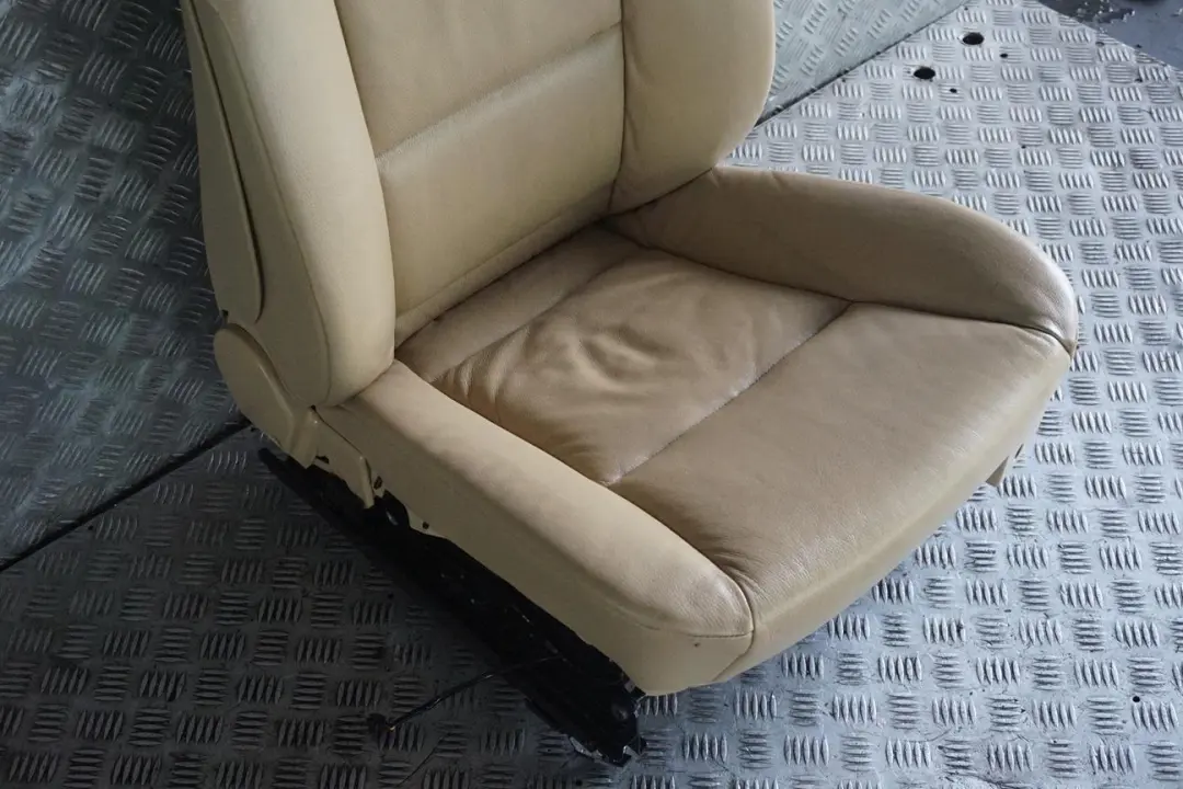 BMW 5 Series E60 E61 LCI Heated Beige Leather Front Left N/S Seat - SKU rhd-9143860-2 - Part number 9143860