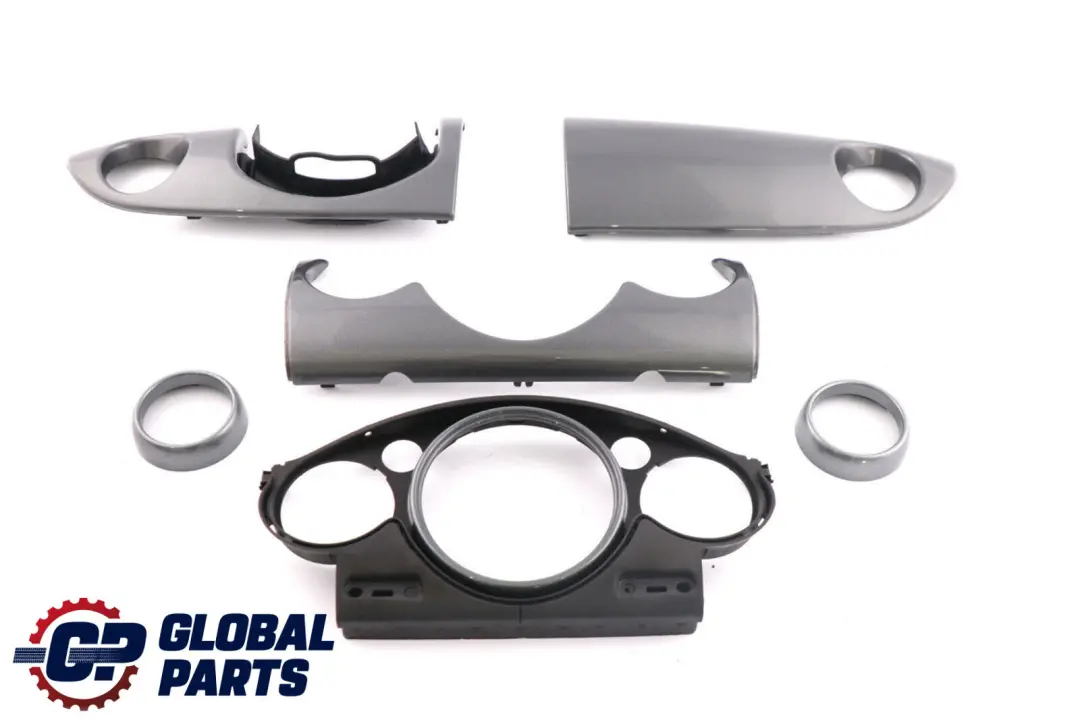 Set Dashboard Panel Trim Strip Cover Anthracite Silver to BMW Mini 5 R50 R53 with Part number 9146314 BMW Mini 5 R50 R53 Set Dashboard Panel Trim Strip Cover Anthracite Silver - SKU rhd-9146314-5 - Part number 9146314