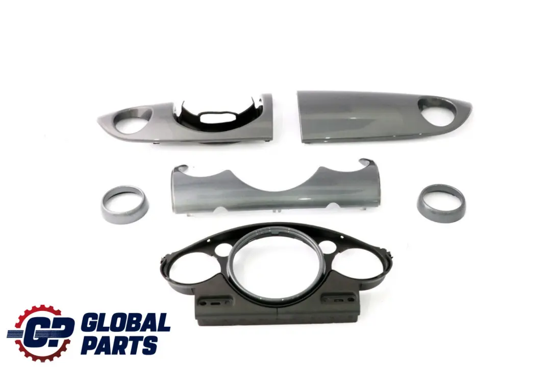 Set Dashboard Panel Trim Strip Cover Anthracite Silver to BMW Mini 7 R50 R53 with Part number 9146314 BMW Mini 7 R50 R53 Set Dashboard Panel Trim Strip Cover Anthracite Silver - SKU rhd-9146314-7 - Part number 9146314