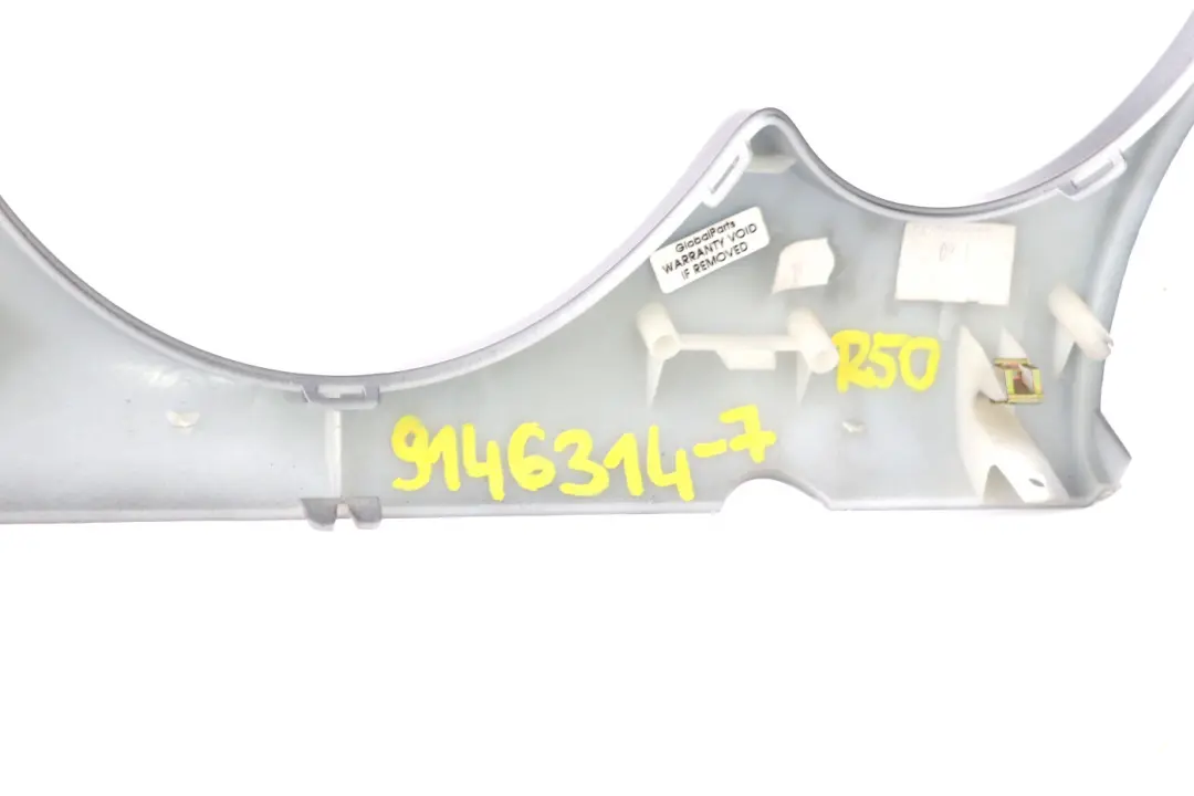 Set Dashboard Panel Trim Strip Cover Anthracite Silver to BMW Mini 7 R50 R53 with Part number 9146314 BMW Mini 7 R50 R53 Set Dashboard Panel Trim Strip Cover Anthracite Silver - SKU rhd-9146314-7 - Part number 9146314