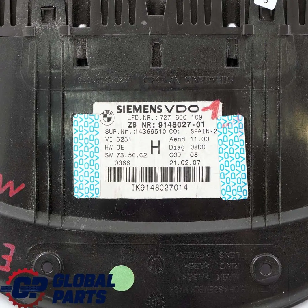 BMW X1 E84 E90 E91 Petrol Instrument Cluster Speedo Clocks Manual - SKU rhd-9148027-1 - Part number 9148027