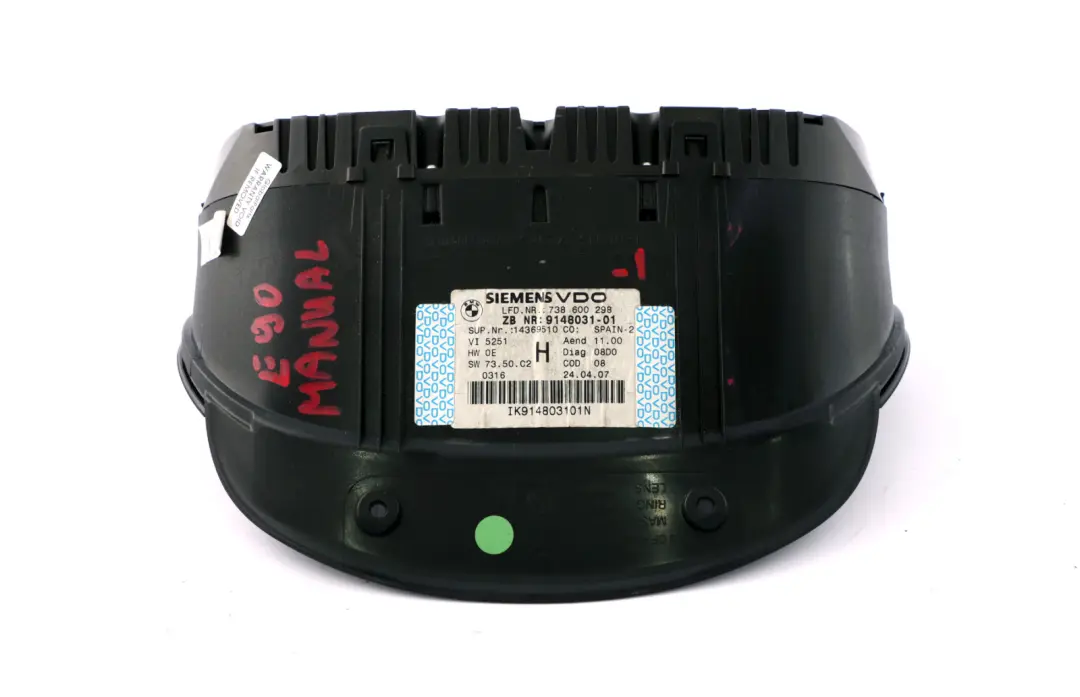 Instrument Speedometer Clocks to BMW 3 Series E90 E91 E92 Diesel Manual with Part number 9148031 BMW 3 Series E90 E91 E92 Diesel Manual Instrument Speedometer Clocks - SKU rhd-9148031-1 - Part number 9148031
