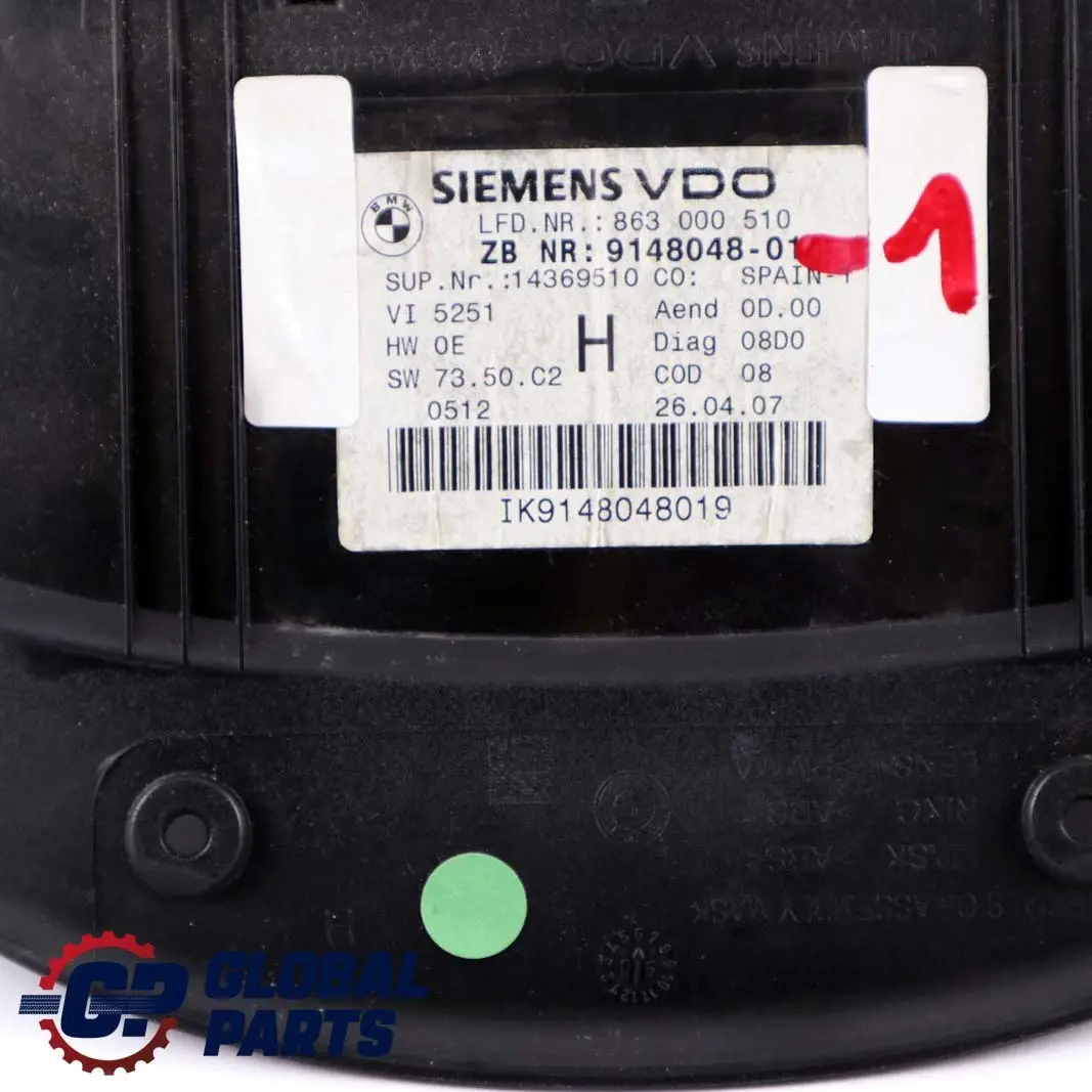 Instrument Speedometer Clocks to BMW 3 Series E90 E91 E92 Diesel Manual with Part number 9148048 BMW 3 Series E90 E91 E92 Diesel Manual Instrument Speedometer Clocks - SKU rhd-9148048-1 - Part number 9148048