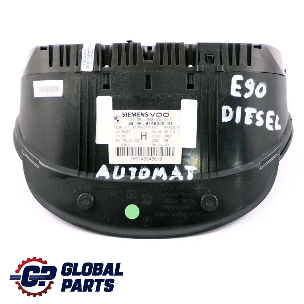 Instrument Speedometer Clocks to BMW 3 Series E90 E91 E92 Diesel Automatic with Part number 9148048 BMW 3 Series E90 E91 E92 Diesel Automatic Instrument Speedometer Clocks - SKU rhd-9148048 - Part number 9148048