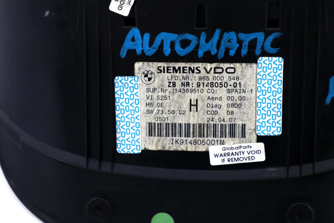 Instrument Cluster Speedo Clocks to BMW 3 Series E90 E91 E92 335d Diesel with Part number 9148050 BMW 3 Series E90 E91 E92 335d Diesel Instrument Cluster Speedo Clocks - SKU rhd-9148050 - Part number 9148050