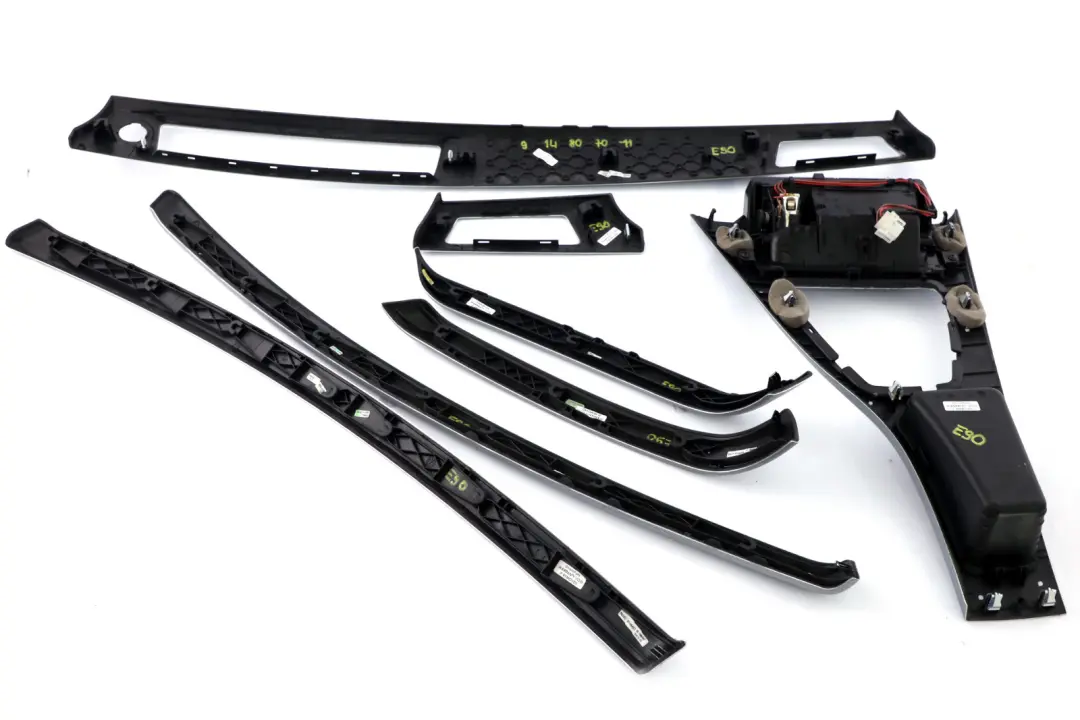 Set Cover Dash Trim Strip Aluminium Glacier Silber Silver to BMW 3 Series 11 E90 with Part number 9148070 BMW 3 Series 11 E90 Set Cover Dash Trim Strip Aluminium Glacier Silber Silver - SKU rhd-9148070-11 - Part number 9148070