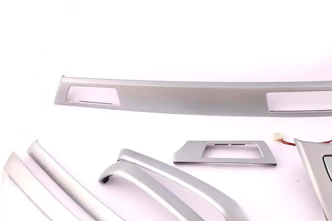 BMW 3 Series 12 E90 Set Cover Dash Trim Strip Aluminium Glacier Silber Silver - SKU rhd-9148070-12 - Part number 9148070