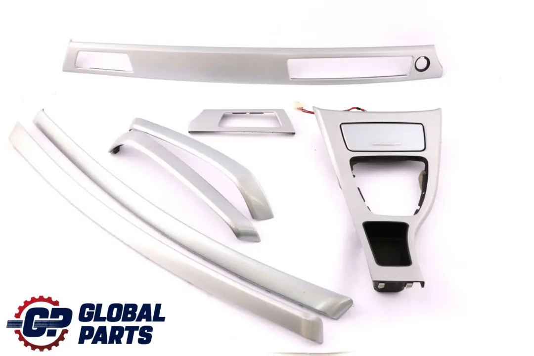 Set Cover Dash Trim Strip Aluminium Glacier Silber Silver to BMW 3 Series 12 E90 with Part number 9148070 BMW 3 Series 12 E90 Set Cover Dash Trim Strip Aluminium Glacier Silber Silver - SKU rhd-9148070-12 - Part number 9148070