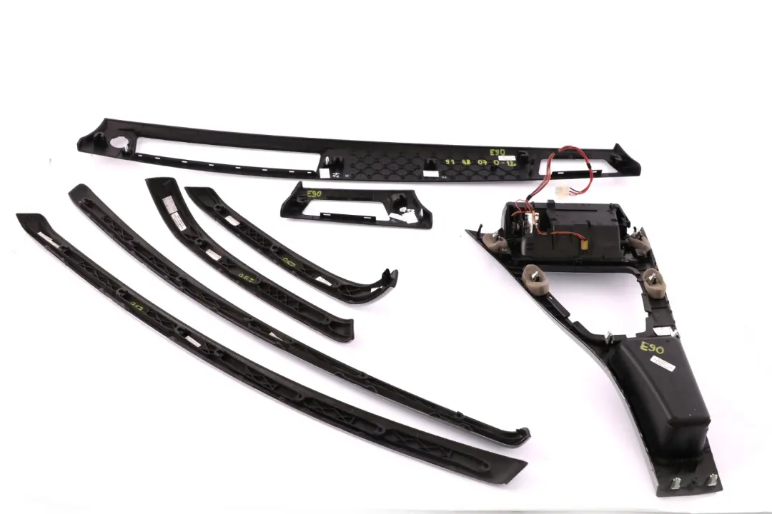 BMW 3 Series 12 E90 Set Cover Dash Trim Strip Aluminium Glacier Silber Silver - SKU rhd-9148070-12 - Part number 9148070