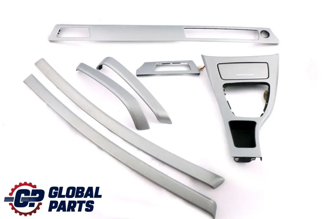 Set Cover Dash Trim Strip Aluminium Glacier Silber to BMW 3 Series 5 E90 with Part number 9148070 BMW 3 Series 5 E90 Set Cover Dash Trim Strip Aluminium Glacier Silber - SKU rhd-9148070-5 - Part number 9148070