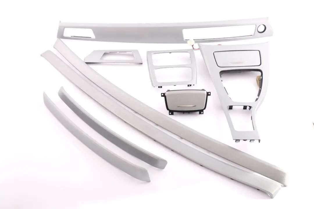 Complete Interior Trim Set Dashboard Dash Glaciersilber Silver to BMW 3 Series E92 with Part number 9148505 BMW 3 Series E92 Complete Interior Trim Set Dashboard Dash Glaciersilber Silver - SKU rhd-9148505 - Part number 9148505