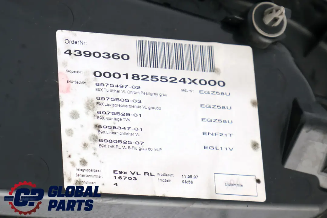 BMW 3 Series E92 E93 Front Left N/S Door Card Lining Trim Panel Cloth Grey - SKU rhd-9152619 - Part number 9152619