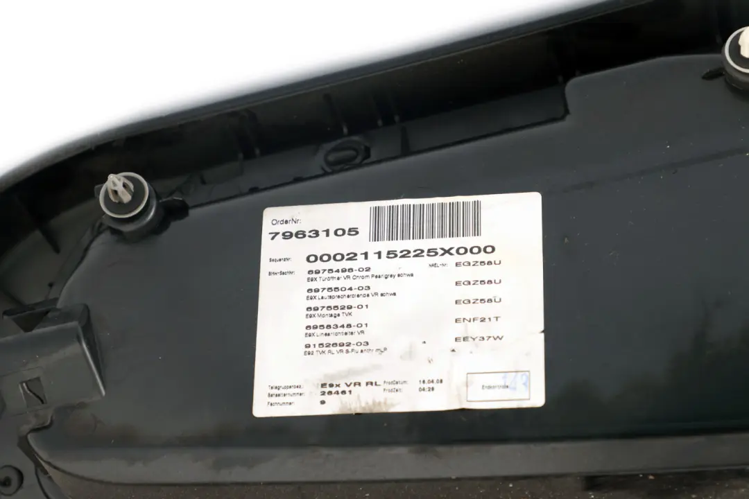 BMW 3 Series E92 E93 Door Card Lining Black Anthracite Panel Front Right O/S - SKU rhd-9152692 - Part number 9152692