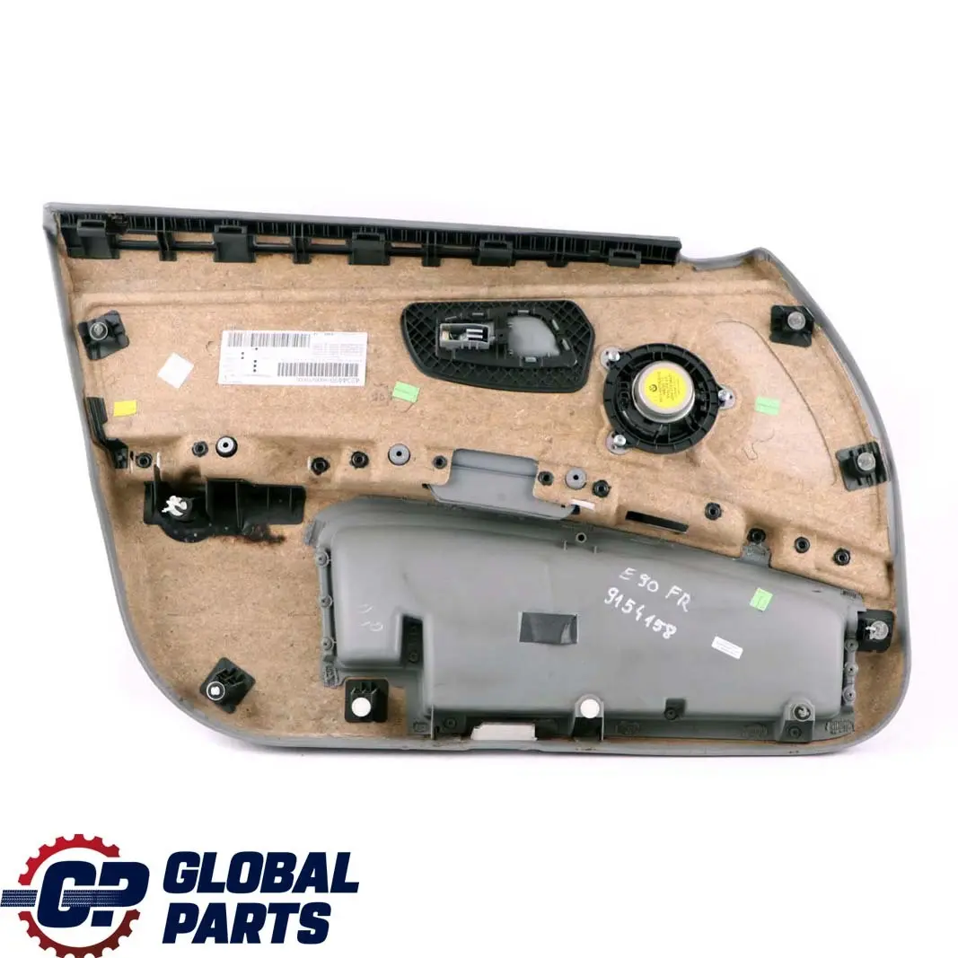 BMW 3 SERIES E90 E91 Grey Cloth Door Card Trim Panel Front Right Driver Side O/S - SKU rhd-9154158 - Part number 9154158
