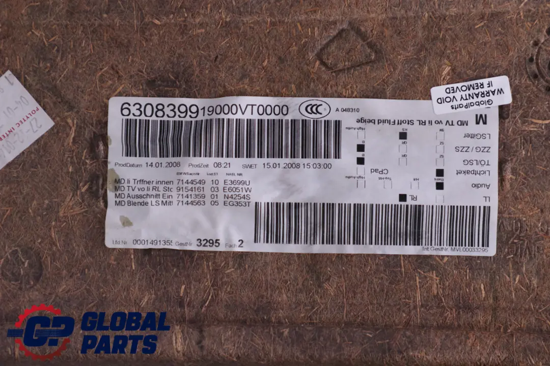 BMW 3 Series E90 E91 1 Front Left N/S Door Card Lining Cloth Fabric Beige - SKU rhd-9154161-1 - Part number 9154161