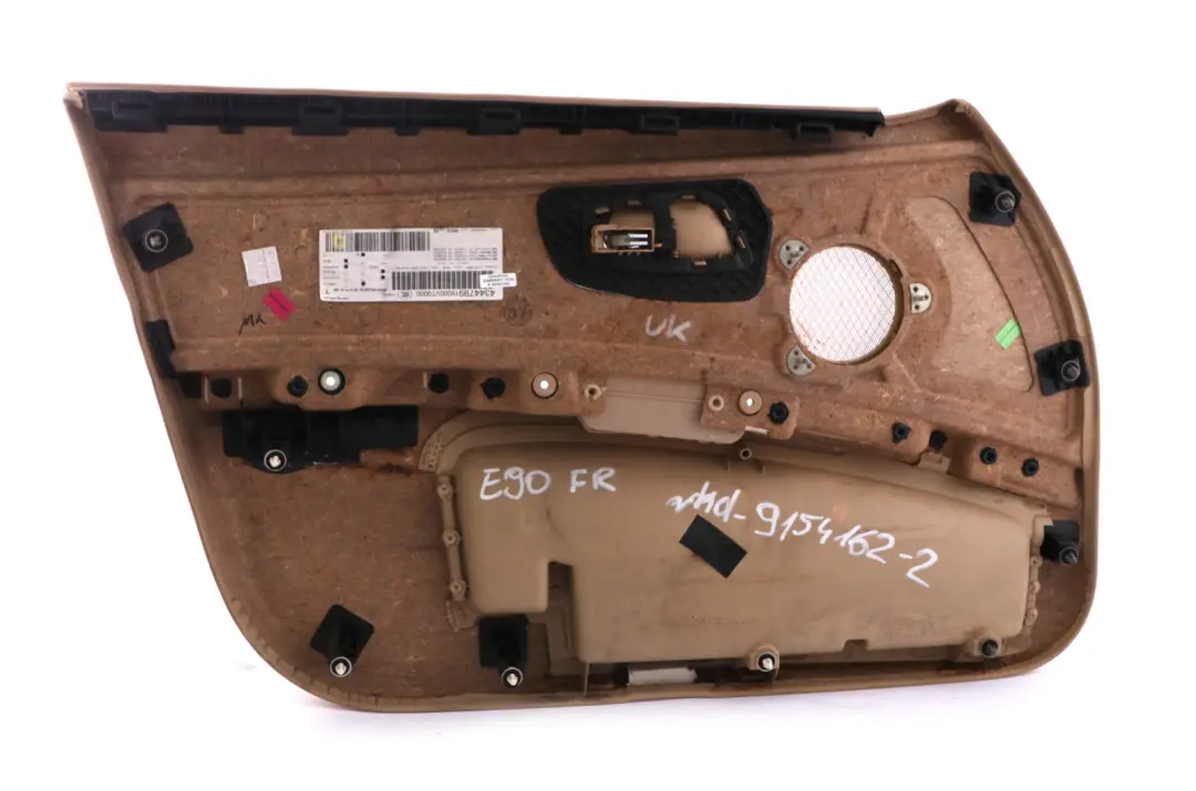 Front Right O/S Door Card Lining Cloth Fabric Beige to BMW 3 Series E90 E91 2 with Part number 9154162 BMW 3 Series E90 E91 2 Front Right O/S Door Card Lining Cloth Fabric Beige - SKU rhd-9154162-2 - Part number 9154162