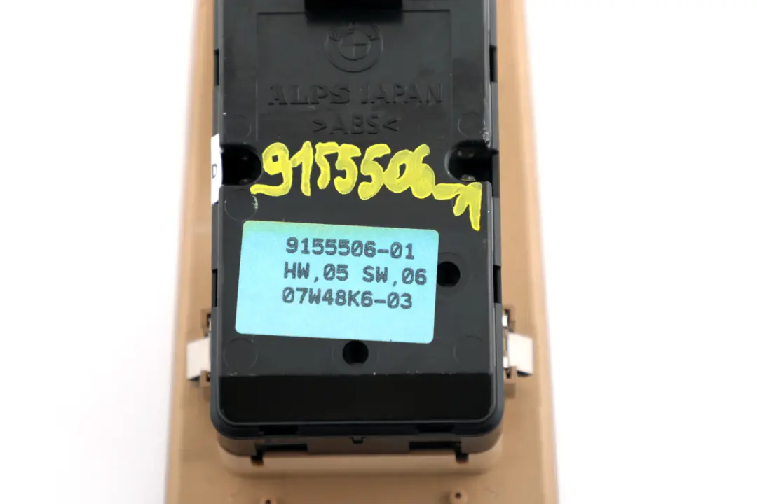 Switch Window Lifter Driver's Side Right O/S Beige to BMW E90 E91 with Part number 9155506 BMW E90 E91 Switch Window Lifter Driver's Side Right O/S Beige - SKU RHD-9155506-1 - Part number 9155506