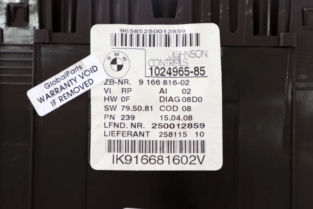 BMW 1 Series E81 E87 E88 Petrol 120i Instrument Cluster Speedo Clocks - SKU rhd-9166816-1 - Part number 9166816