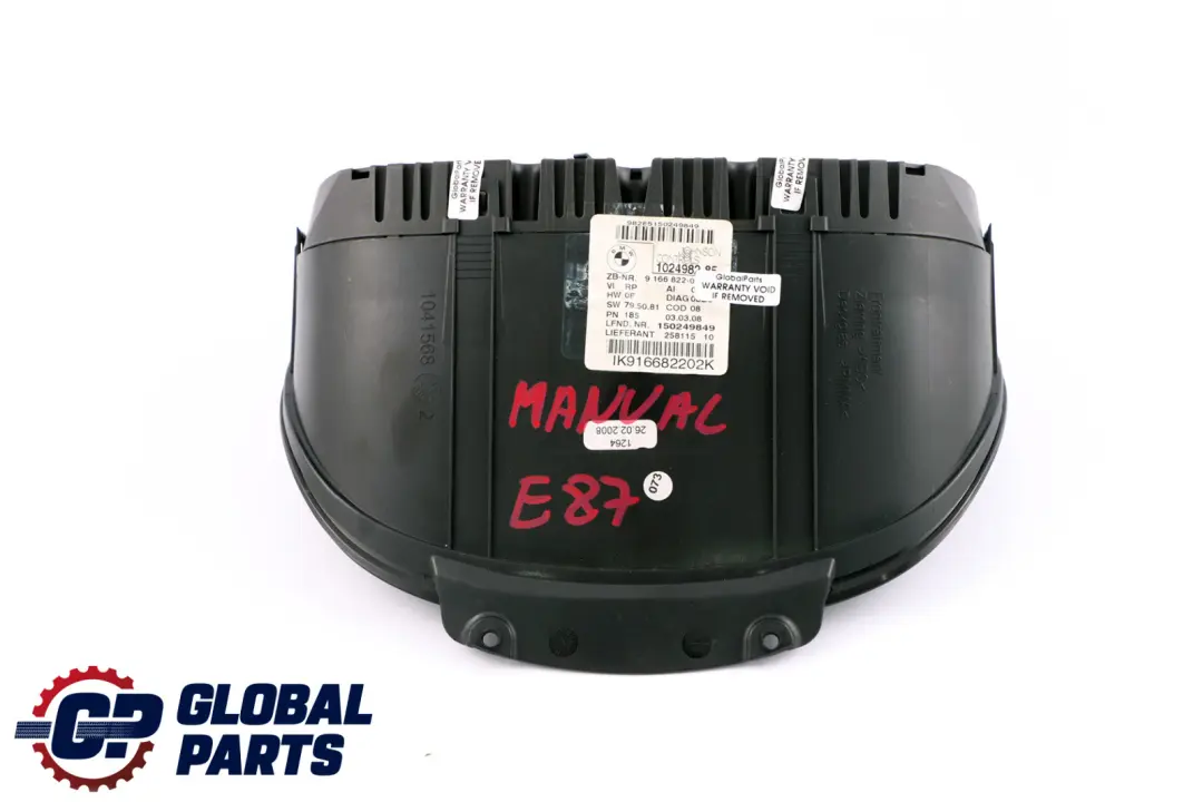 Speedo Clocks Instrument Cluster Manual to BMW 1 Series E81 E87 with Part number 9166822 BMW 1 Series E81 E87 Speedo Clocks Instrument Cluster Manual - SKU rhd-9166822 - Part number 9166822