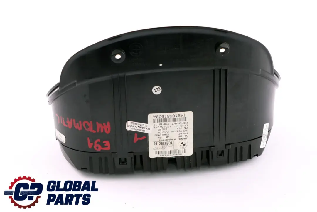 Instrument Cluster Speedo Clocks Automatic to BMW 3 Series E90 E91 Diesel with Part number 9166849 BMW 3 Series E90 E91 Diesel Instrument Cluster Speedo Clocks Automatic - SKU rhd-9166849-1 - Part number 9166849