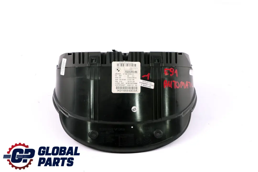 Instrument Cluster Speedo Clocks Automatic to BMW 3 Series E90 E91 Diesel with Part number 9166849 BMW 3 Series E90 E91 Diesel Instrument Cluster Speedo Clocks Automatic - SKU rhd-9166849-1 - Part number 9166849