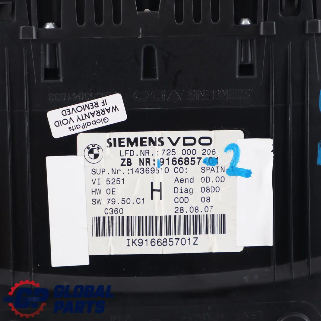 Instrument Cluster Speedo Clocks Automatic MPH 9166857 to BMW 3 E90 E91 E92 Petrol with Part number 9148045 BMW 3 E90 E91 E92 Petrol Instrument Cluster Speedo Clocks Automatic MPH 9166857 - SKU rhd-9166857-2 - Part number 9148045