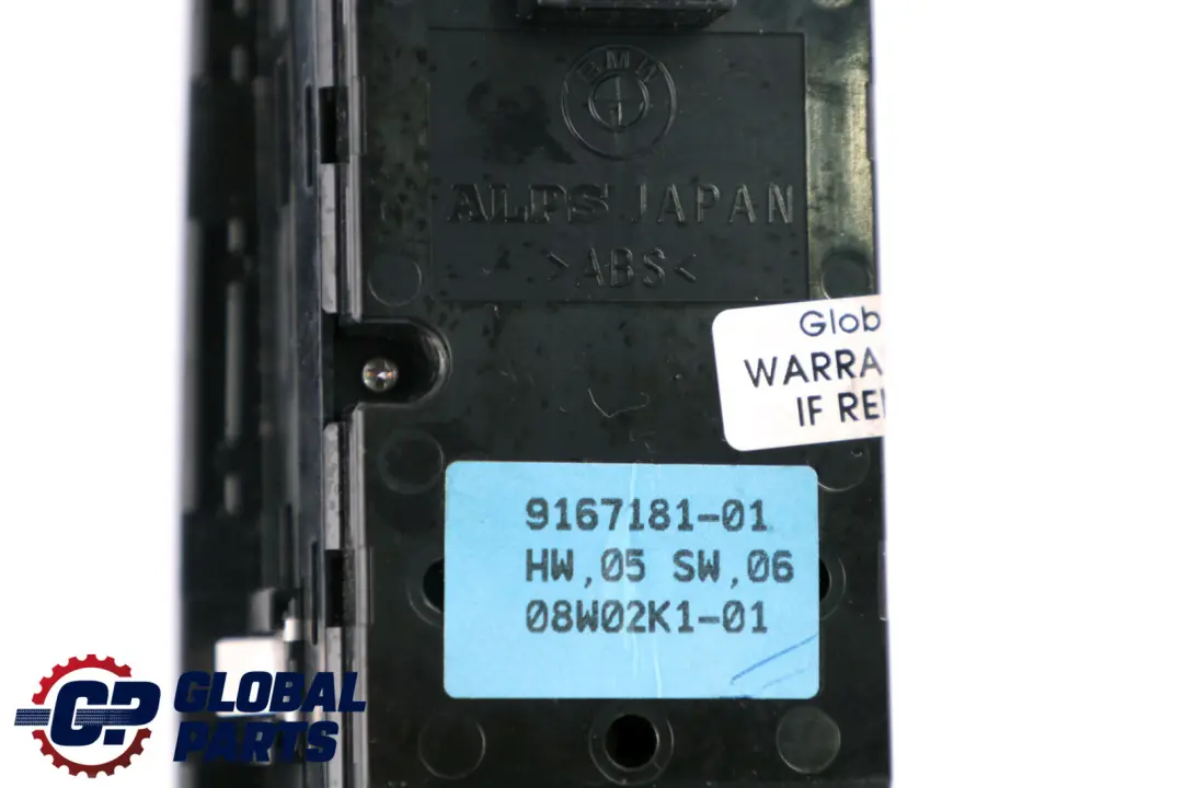 Driver's Side Window Lifter Switch Panel Black to BMW 1 Series E88 with Part number 9167181 BMW 1 Series E88 Driver's Side Window Lifter Switch Panel Black - SKU rhd-9167181 - Part number 9167181