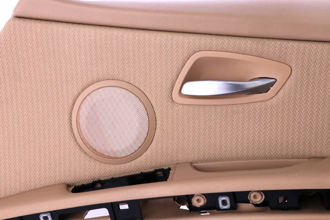 Front Right Door Card O/S Beige Cloth Vertex Panel to BMW 3 Series E90 E91 LCI with Part number 9167800 BMW 3 Series E90 E91 LCI Front Right Door Card O/S Beige Cloth Vertex Panel - SKU rhd-9167800 - Part number 9167800