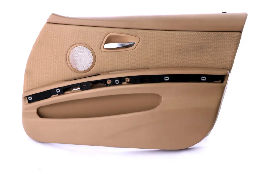 Front Right Door Card O/S Beige Cloth Vertex Panel to BMW 3 Series E90 E91 LCI with Part number 9167800 BMW 3 Series E90 E91 LCI Front Right Door Card O/S Beige Cloth Vertex Panel - SKU rhd-9167800 - Part number 9167800