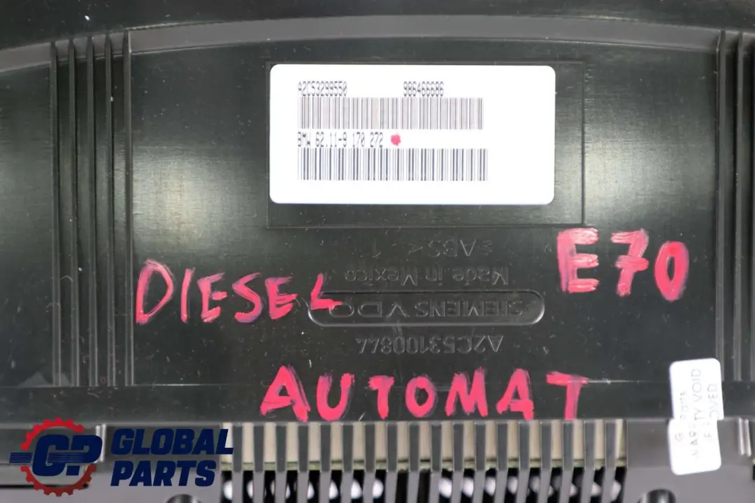 BMW X5 Series E70 Speedo Clocks Instruments Combination Automatic - SKU rhd-9170272 - Part number 9170272