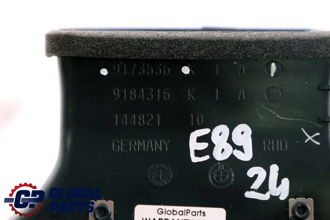 Fresh Air Vent Grille Centre Dash to BMW Z4 Series E89 Roadster Cabrio with Part number 9173536 BMW Z4 Series E89 Roadster Cabrio Fresh Air Vent Grille Centre Dash - SKU rhd-9173536 - Part number 9173536