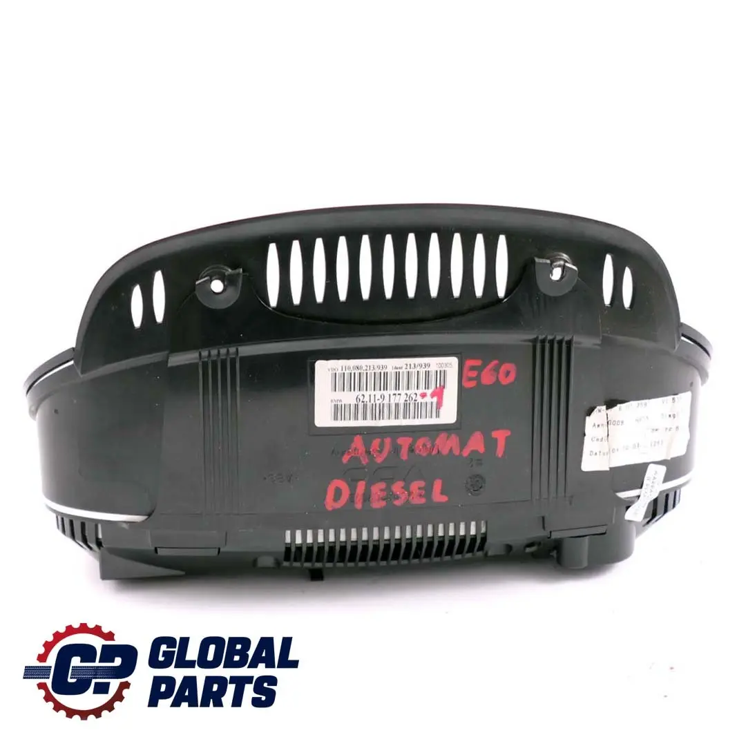 BMW 5 Series E60 E61 Instrument Cluster Speedo Clocks Automatic Diesel 9177262 - SKU rhd-9177262-1 - Part number 9135254