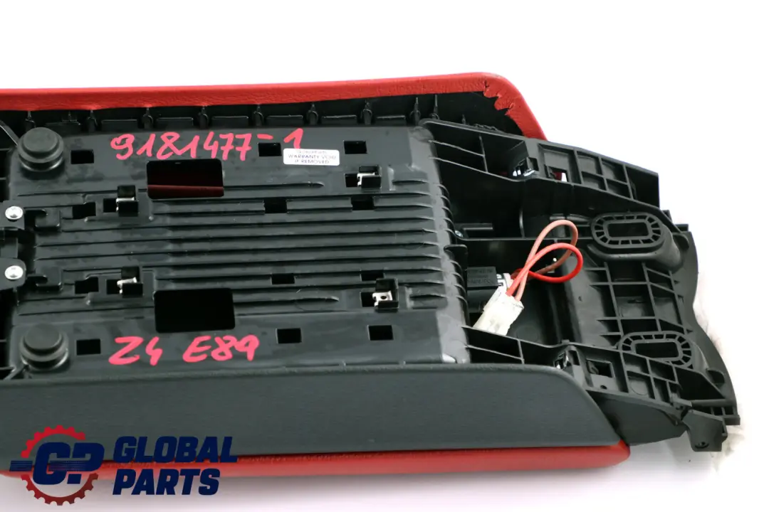 BMW Z4 Series E89 1 Centre Console Armrest Storage Tray Leather Korallrot Red - SKU rhd-9181477-1 - Part number 9181477
