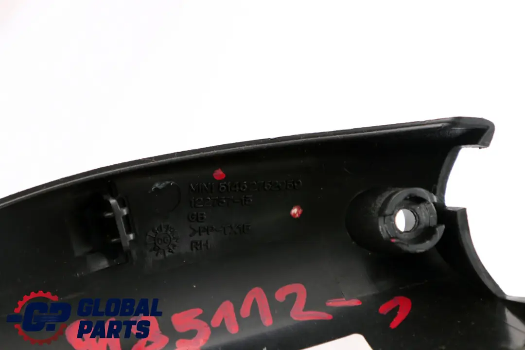 BMW MINI Cooper 1 R55 R56 Centre Armrest Cover Right O/S Carbon Black 2752959 - SKU rhd-9185112-1 - Part number 9185112