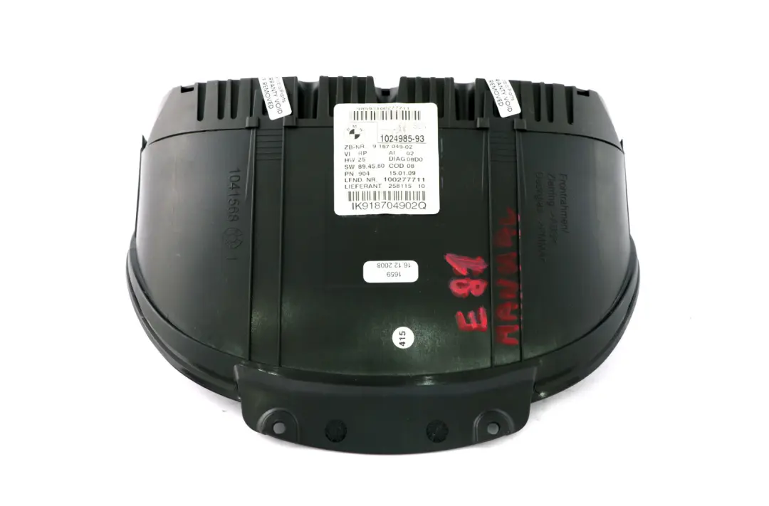 Speedo Clocks Instruments Combination 120d N47 9187049 to BMW 1 Series E81 E87 LCI with Part number 9141478 BMW 1 Series E81 E87 LCI Speedo Clocks Instruments Combination 120d N47 9187049 - SKU rhd-9187049 - Part number 9141478