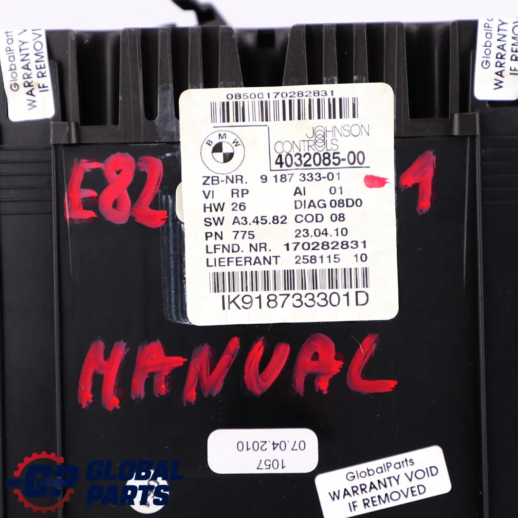 Speedo Clocks Instruments Combination Manual to BMW 1 E81 E82 E87 LCI with Part number 9187333 BMW 1 E81 E82 E87 LCI Speedo Clocks Instruments Combination Manual - SKU rhd-9187333-1 - Part number 9187333