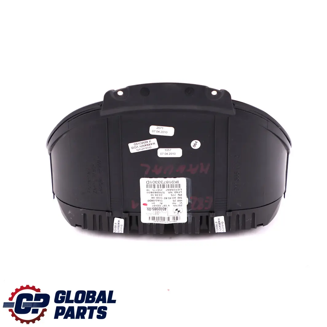 BMW 1 E81 E82 E87 LCI Speedo Clocks Instruments Combination Manual - SKU rhd-9187333-1 - Part number 9187333