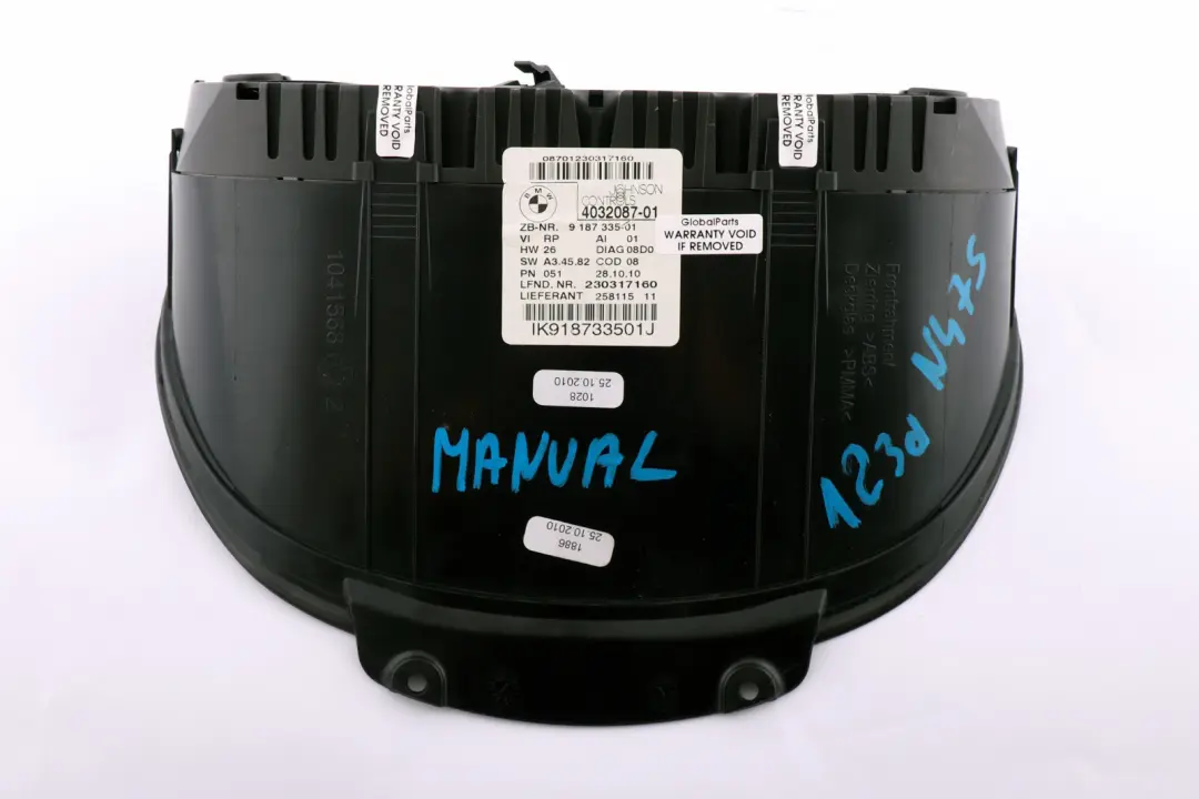 N47S Speedo Clocks Instruments MPH to BMW 1 SERIES E81 E82 E88 E87 123d with Part number 9187335 BMW 1 SERIES E81 E82 E88 E87 123d N47S Speedo Clocks Instruments MPH - SKU rhd-9187335 - Part number 9187335