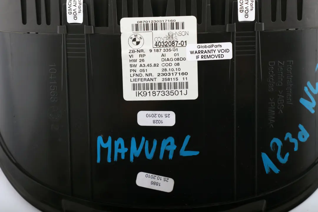 BMW 1 SERIES E81 E82 E88 E87 123d N47S Speedo Clocks Instruments MPH - SKU rhd-9187335 - Part number 9187335