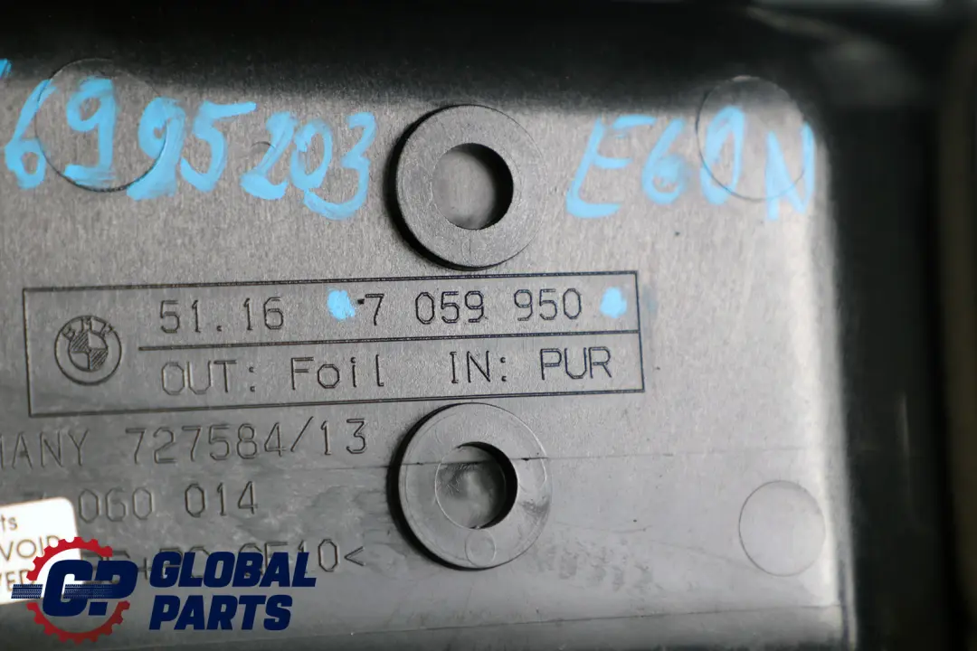 Centre Console Armrest Part to BMW 5 Series E60 E61 Black with Part number 9191796 BMW 5 Series E60 E61 Black Centre Console Armrest Part - SKU rhd-9191796 - Part number 9191796