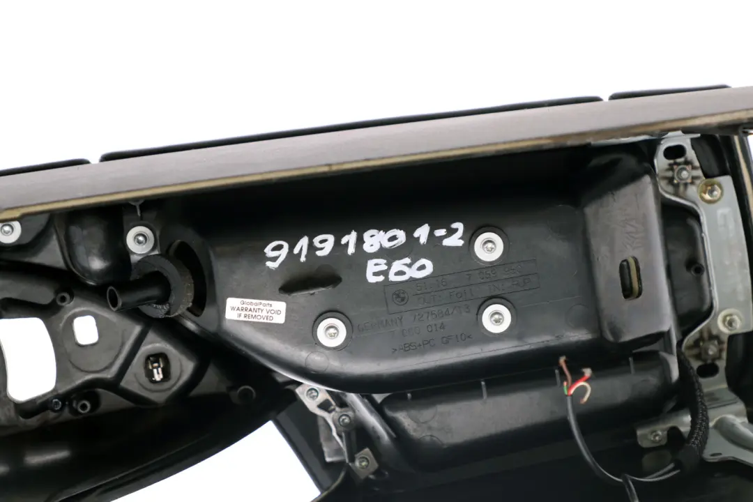 BMW 5 Series E60 E61 2 Black Centre Console Leather Armrest Part - SKU rhd-9191801-2 - Part number 9191801