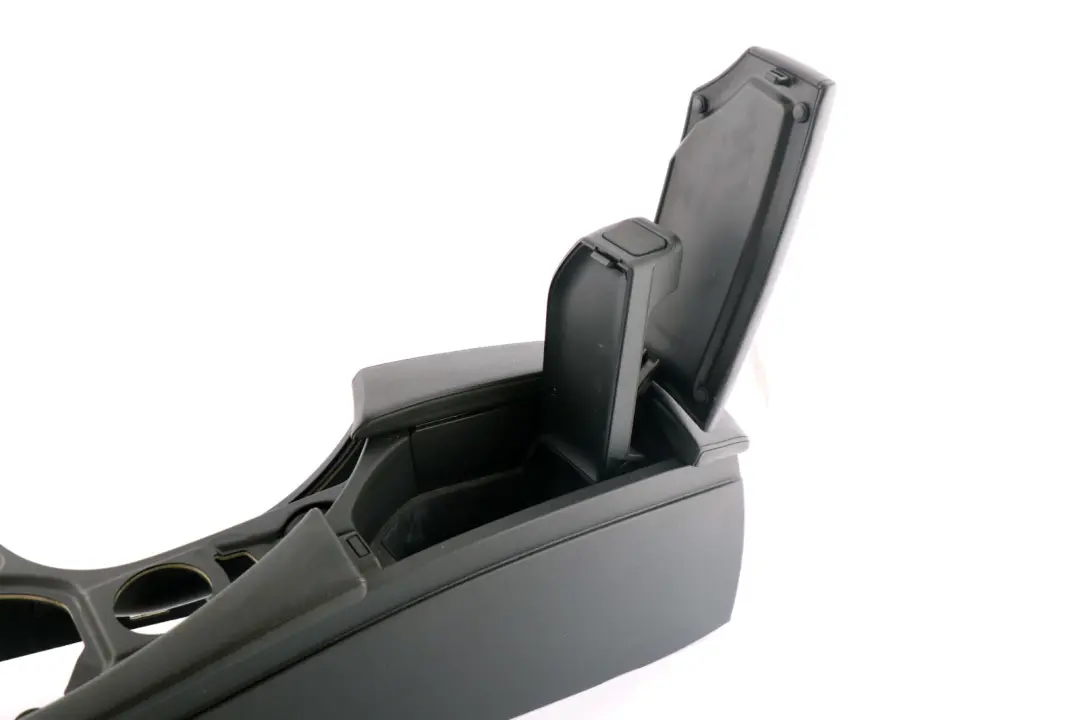 BMW 5 Series E60 E61 2 Black Centre Console Leather Armrest Part - SKU rhd-9191801-2 - Part number 9191801